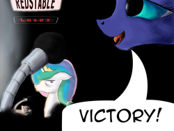 Size: 2000x1500 | Tagged: safe, artist:aaronmk, princess celestia, princess luna, g4, announcer, team fortress 2, the administrator