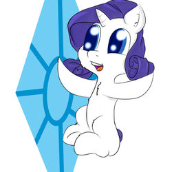 Size: 894x894 | Tagged: safe, artist:softkityonfire, rarity, g4, chest fluff, female, filly, solo