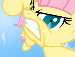 Size: 1117x856 | Tagged: safe, artist:misterdavey, fluttershy, pegasus, pony, smile hd, g4, action pose, angry, animation error, badass, falcon punch, female, fight, flutterbadass, flutterrage, mare, pov, solo, this is going to hurt