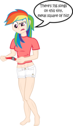 Size: 7945x13578 | Tagged: safe, artist:blmn564, rainbow dash, human, g4, absurd resolution, female, humanized, ipod, simple background, solo, transparent background