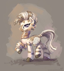 Size: 1000x1100 | Tagged: safe, artist:kp-shadowsquirrel, zecora, zebra, g4, female, mare, raised hoof, solo