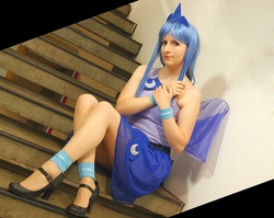 Size: 900x716 | Tagged: safe, artist:ai-megumi, princess luna, human, g4, cosplay, irl, irl human, photo, solo