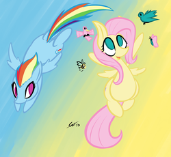 Size: 1280x1180 | Tagged: safe, artist:saliantsunbreeze, fluttershy, rainbow dash, g4, chibi, cute