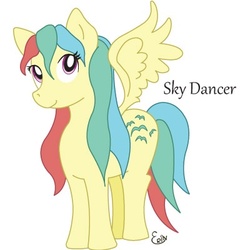 Size: 400x400 | Tagged: safe, artist:elm-chan, skydancer, g1, female, solo, text