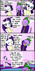 Size: 1024x2048 | Tagged: safe, rarity, spike, anthro, g4, comic, female, male, ship:sparity, shipping, stormed in, straight