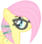 Size: 1280x1325 | Tagged: safe, artist:vivian reed, fluttershy, g4, alternate hairstyle, female, glasses, simple background, solo, transparent background, vector