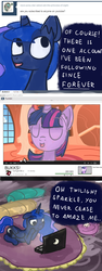 Size: 900x2400 | Tagged: safe, artist:talludde, princess luna, twilight sparkle, alicorn, pony, ask the princess of night, g4, comic, computer, female, internet, mare, twilight sparkle (alicorn), youtube