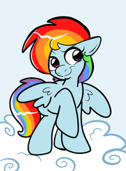 Size: 515x700 | Tagged: safe, artist:technicolor pie, rainbow dash, g4, cloud, female, solo