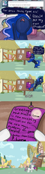 Size: 900x3469 | Tagged: safe, artist:talludde, princess luna, sweetie belle, ask the princess of night, g4, comic, note, ponyville, public notice board, tumblr