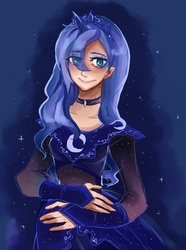 Size: 480x645 | Tagged: safe, artist:gan-91003, princess luna, human, g4, female, humanized, solo