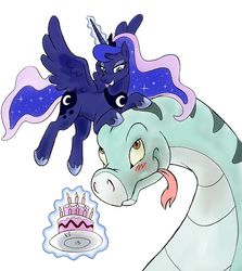 Size: 1070x1200 | Tagged: safe, artist:ken singshow, princess luna, oc, g4, birthday