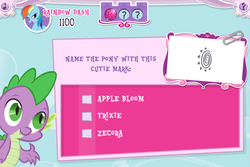 Size: 746x498 | Tagged: safe, spike, g4, official, cutie mark, equestrivia challenge, fail, hubworld, the hub