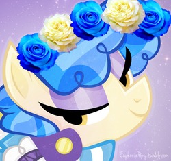 Size: 1280x1204 | Tagged: safe, artist:vivian reed, sapphire shores, g4, female, floral head wreath, icon, solo