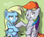 Size: 954x800 | Tagged: safe, artist:tobibrocki, derpy hooves, rainbow dash, pegasus, pony, g4, alternate hairstyle, female, mane swap, mare