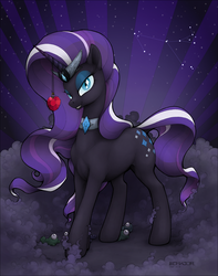 Size: 1292x1639 | Tagged: safe, artist:ecmajor, nightmare rarity, pony, unicorn, g4, female, looking at you, mare, smiling, solo