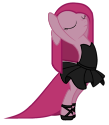 Size: 980x1120 | Tagged: dead source, safe, artist:petalierre, pinkie pie, earth pony, pony, g4, ballet, bipedal, clothes, dress, female, pinkamena diane pie, simple background, skirt, solo, transparent background, tutu, vector