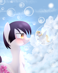 Size: 1024x1294 | Tagged: safe, artist:petalierre, derpy hooves, pegasus, pony, g4, bubble, crossover, female, hetalia, japan, mare, micro, ponified