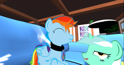 Size: 1368x715 | Tagged: safe, lyra heartstrings, rainbow dash, g4, filly, second life