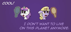 Size: 1024x462 | Tagged: safe, artist:gogglesparks, dinky hooves, sweetie belle, g4, alternate hairstyle, futurama, male, mane swap, mirror