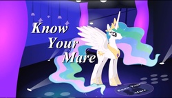 Size: 1494x846 | Tagged: safe, artist:bogylebronies, artist:jacob kitts, princess celestia, alicorn, pony, g4, all that, female, know your mare, mare, solo, video, youtube