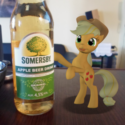 Size: 1200x1200 | Tagged: safe, artist:neros1990, applejack, g4, 3d, cider, gmod, irl, photo, ponies in real life