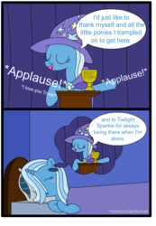 Size: 512x739 | Tagged: safe, artist:hatlessgentleman, trixie, pony, unicorn, g4, bed, blushing, comic, dream, female, mare, sleeping, solo