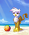 Size: 1500x1800 | Tagged: safe, artist:kp-shadowsquirrel, gilda, griffon, g4, beach, beach ball, female, solo