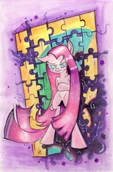 Size: 2900x4412 | Tagged: safe, artist:raindeimos, pinkie pie, g4, female, pinkamena diane pie, puzzle, solo