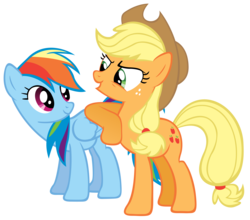 Size: 6000x5272 | Tagged: safe, artist:are-you-jealous, applejack, rainbow dash, pony, fall weather friends, g4, absurd resolution, simple background, transparent background, vector