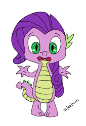 Size: 813x1196 | Tagged: safe, artist:mythicsteed, spike, g4, alternate hairstyle, male, solo