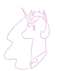 Size: 572x629 | Tagged: safe, artist:secretgoombaman12345, princess celestia, ask chubby diamond, g4, female, profile, solo