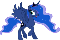 Size: 1420x938 | Tagged: safe, artist:devilraker, princess luna, alicorn, pony, g4, female, mare, missing accessory, simple background, solo, transparent background, vector