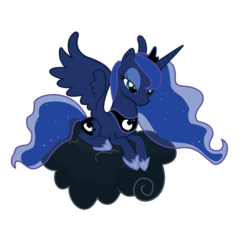 Size: 1024x1024 | Tagged: safe, artist:varuuna, princess luna, g4, cloud, female, simple background, solo, transparent background, vector