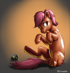 Size: 611x634 | Tagged: safe, artist:trunchbull, oc, oc only, oc:maple gleam, latex pony, original species, latex, solo