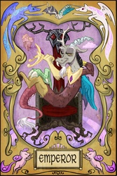 Size: 1204x1799 | Tagged: dead source, safe, artist:robd2003, discord, g4, card, discord's throne, tarot card, throne