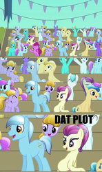Size: 640x1080 | Tagged: safe, edit, edited screencap, screencap, amber waves, berry punch, berryshine, bright smile, castle (crystal pony), crystal arrow, crystal beau, fleur de verre, ivory, ivory rook, night knight, rubinstein, sapphire joy, crystal pony, pony, g4, butt, caption, dat ass, female, image macro, male, mare, meme, out of context, plot, stallion, tenso