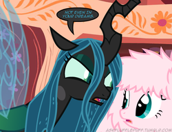 Size: 650x500 | Tagged: safe, queen chrysalis, oc, oc:fluffle puff, tumblr:ask fluffle puff, g4