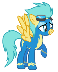 Size: 480x603 | Tagged: safe, artist:deadliestwarrior2, sunshower raindrops, g4, female, simple background, solo, vector, white background, wonderbolts, wonderbolts uniform