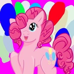 Size: 1024x1024 | Tagged: safe, artist:3mo-ame, pinkie pie, g4, female, smiling, solo