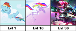 Size: 735x300 | Tagged: safe, rainbow dash, g4, arcade hecarim, crossover, hecarim, league of legends, robot unicorn attack