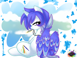 Size: 1600x1200 | Tagged: safe, artist:ceehoff, oc, oc only, alicorn, pegasus, pony, alicorn oc, mouth hold, solo