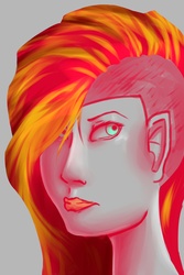 Size: 2000x3000 | Tagged: safe, artist:checkerboardazn, sunset shimmer, human, g4, female, humanized, solo, undercut