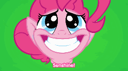 Size: 500x281 | Tagged: safe, artist:misterdavey, pinkie pie, smile hd, g4, animated, bipedal, crying, female, frown, gif, smile to frown, solo