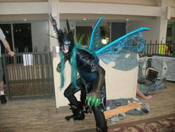 Size: 960x720 | Tagged: safe, artist:oshova750, queen chrysalis, changeling, human, g4, convergence, cosplay, irl, irl human, king metamorphosis, photo, rule 63, solo