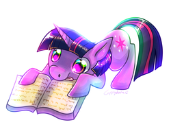 Size: 1280x960 | Tagged: safe, artist:cappydarn, twilight sparkle, g4, book, female, reading, solo