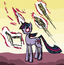 Size: 1180x1198 | Tagged: dead source, safe, artist:php15, twilight sparkle, g4, book, female, magic, solo