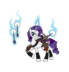 Size: 874x914 | Tagged: safe, artist:php15, rarity, g4, crossbow, female, magic, solo