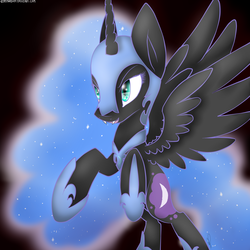 Size: 2300x2300 | Tagged: safe, artist:meotashie, nightmare moon, g4, female, solo