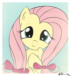 Size: 2160x2292 | Tagged: safe, artist:neko-me, fluttershy, g4, bow, cute, female, get, index get, ribbon, shyabetes, smiling, solo