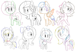 Size: 2300x1600 | Tagged: safe, oc, oc only, alicorn, earth pony, pegasus, pony, unicorn, alicorn oc